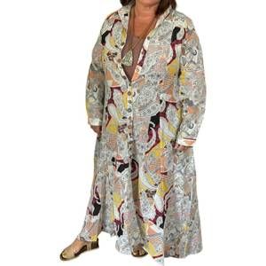 NEW JADED GYPSY paisley skies duster dress in white